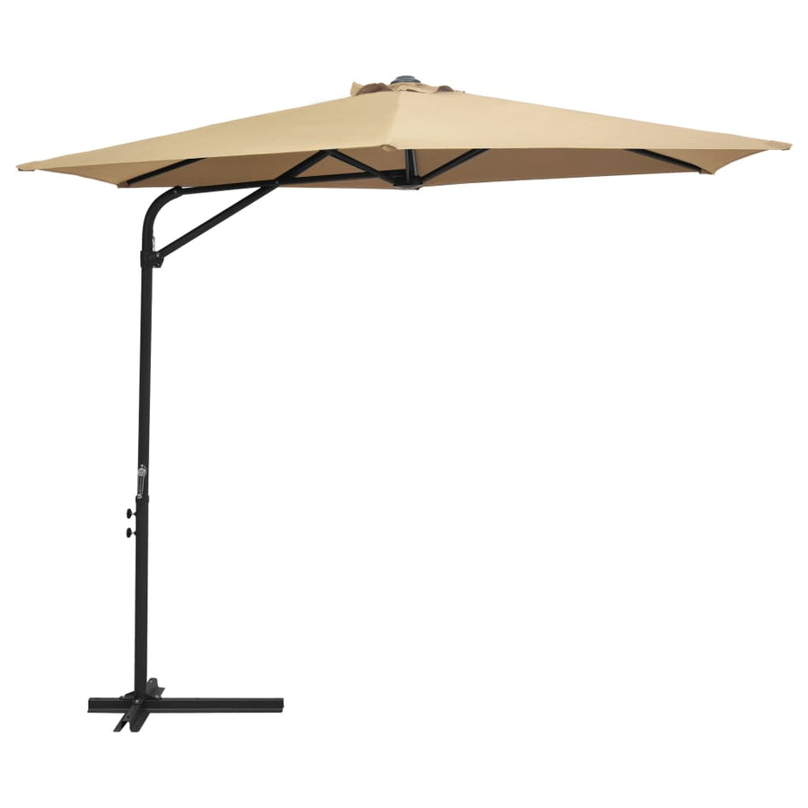 Parasol met stalen paal 300 cm taupe - Griffin Retail