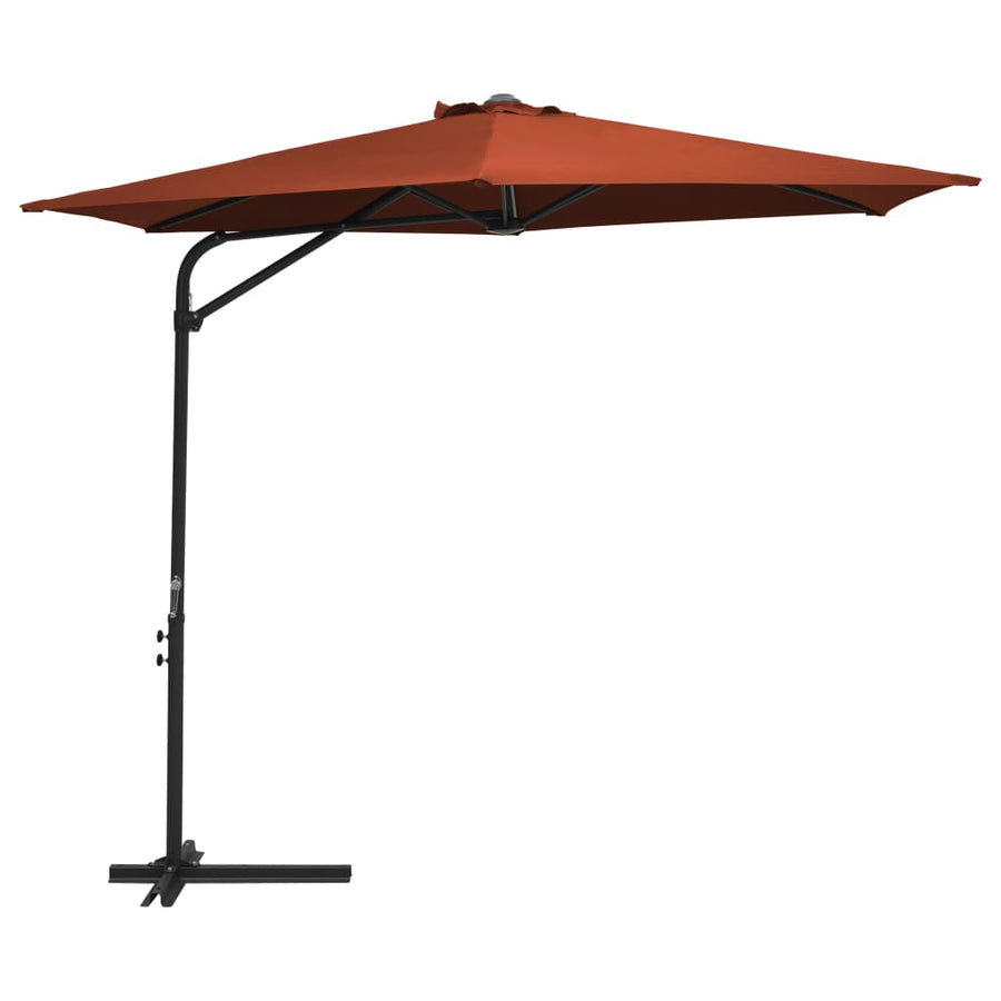 Parasol met stalen paal 300 cm terracottakleurig - Griffin Retail
