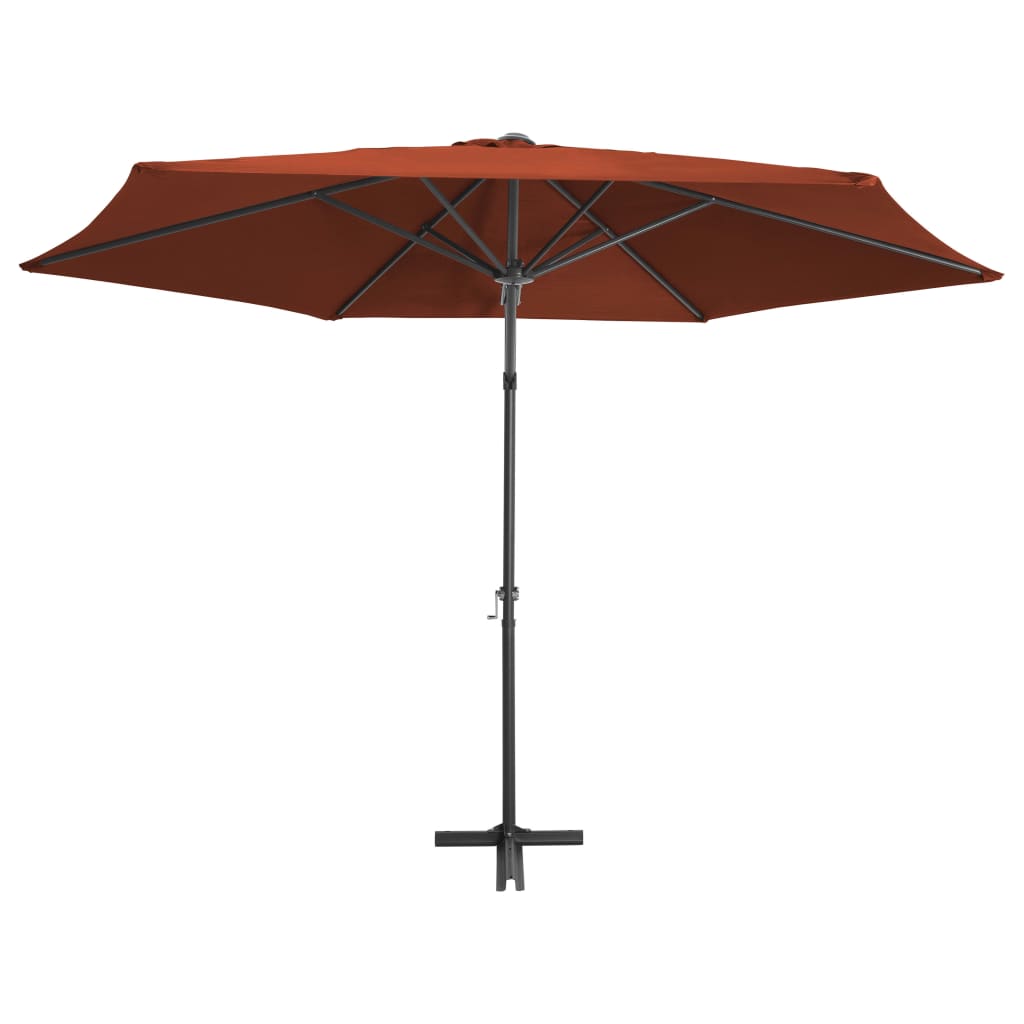 Parasol met stalen paal 300 cm terracottakleurig - Griffin Retail