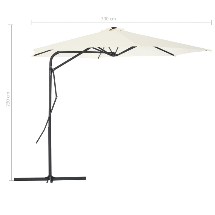 Parasol met stalen paal 300 cm zandkleurig - Griffin Retail