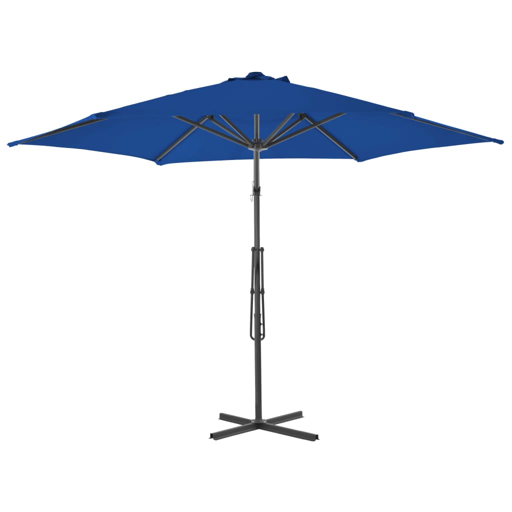 Parasol met stalen paal 300x230 cm blauw - Griffin Retail