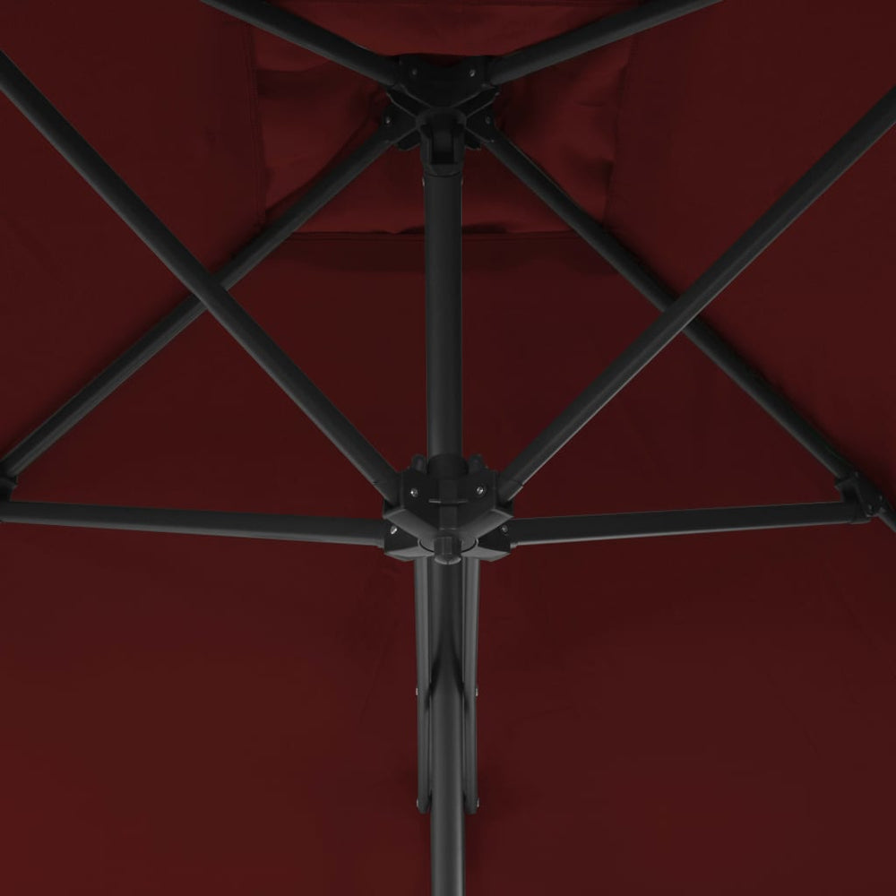 Parasol met stalen paal 300x230 cm bordeauxrood - Griffin Retail