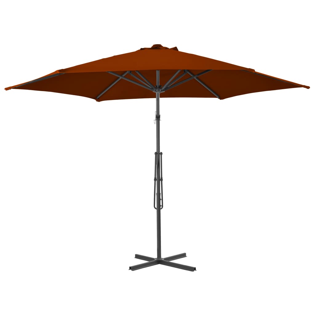 Parasol met stalen paal 300x230 cm terracottakleurig - Griffin Retail