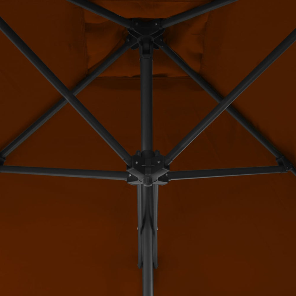 Parasol met stalen paal 300x230 cm terracottakleurig - Griffin Retail