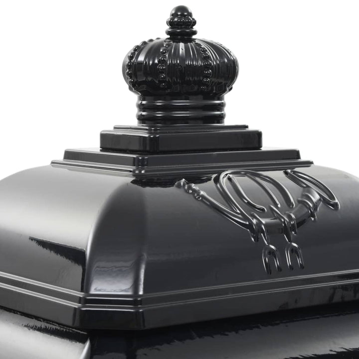 Pilaar brievenbus vintage stijl roestbestendig aluminium zwart - Griffin Retail