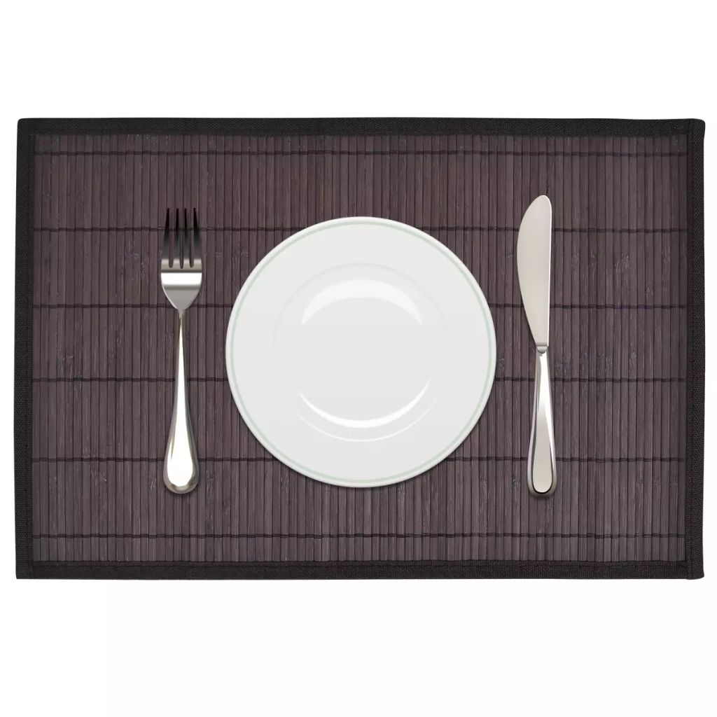 Placemats 30x45 cm bamboe donkerbruin 6 st - Griffin Retail