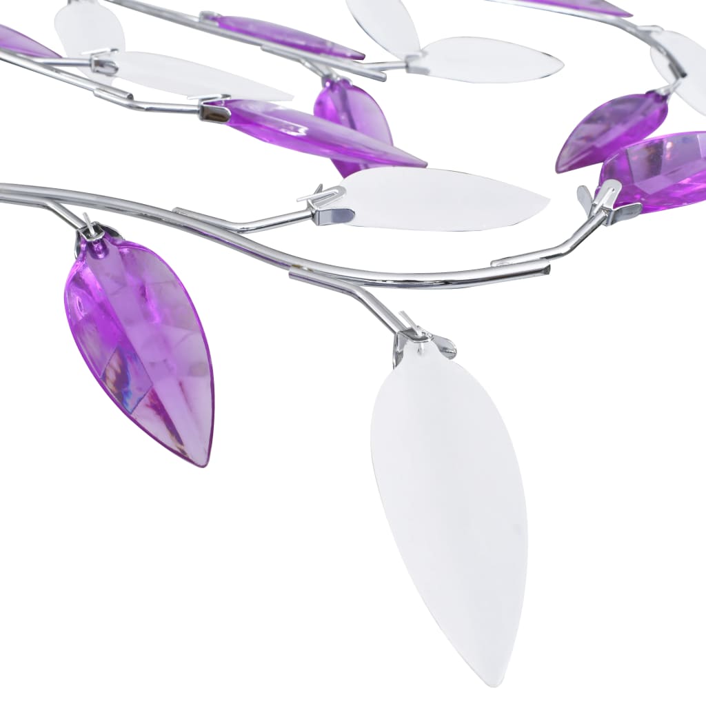 Plafondlamp met acryl kristallen bladarmen voor 5xE14 paars - Griffin Retail