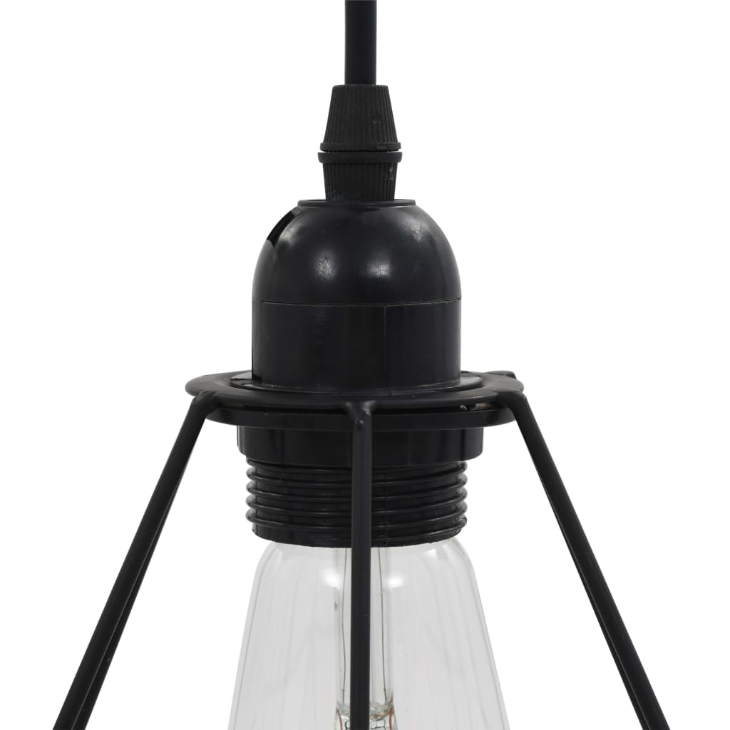 Plafondlamp met diamantvorm 3xE27 zwart - Griffin Retail
