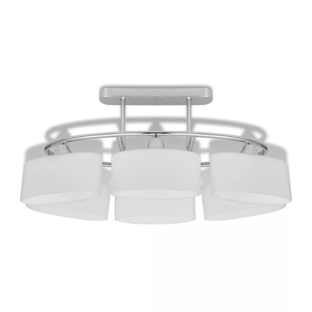 Plafondlamp met ellipsvormige glazen kappen 6xE14 - Griffin Retail