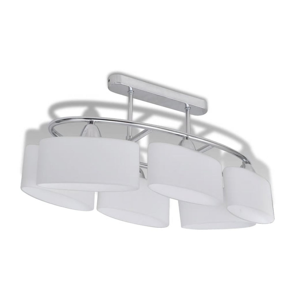 Plafondlamp met ellipsvormige glazen kappen 6xE14 - Griffin Retail