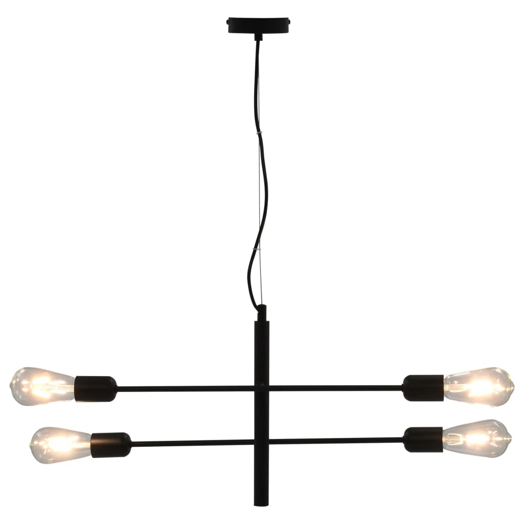 Plafondlamp met filament peren 2 W E27 zwart - Griffin Retail