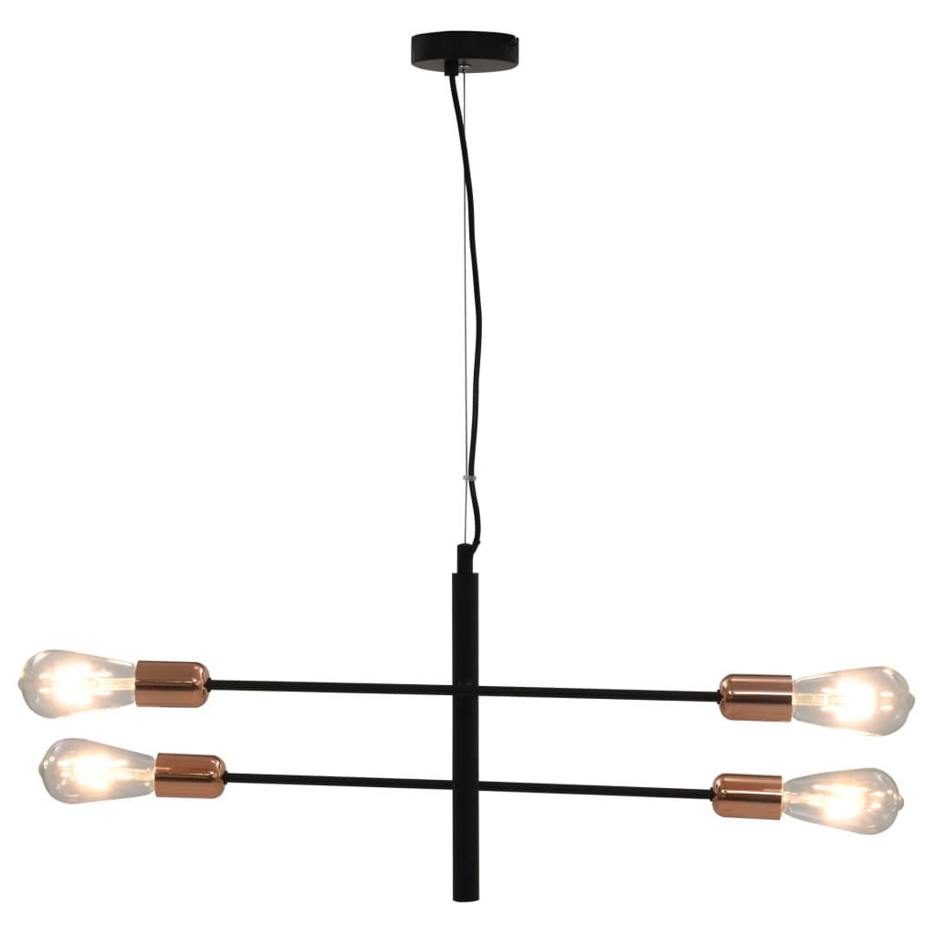 Plafondlamp met filament peren 2 W E27 zwart en koper - Griffin Retail