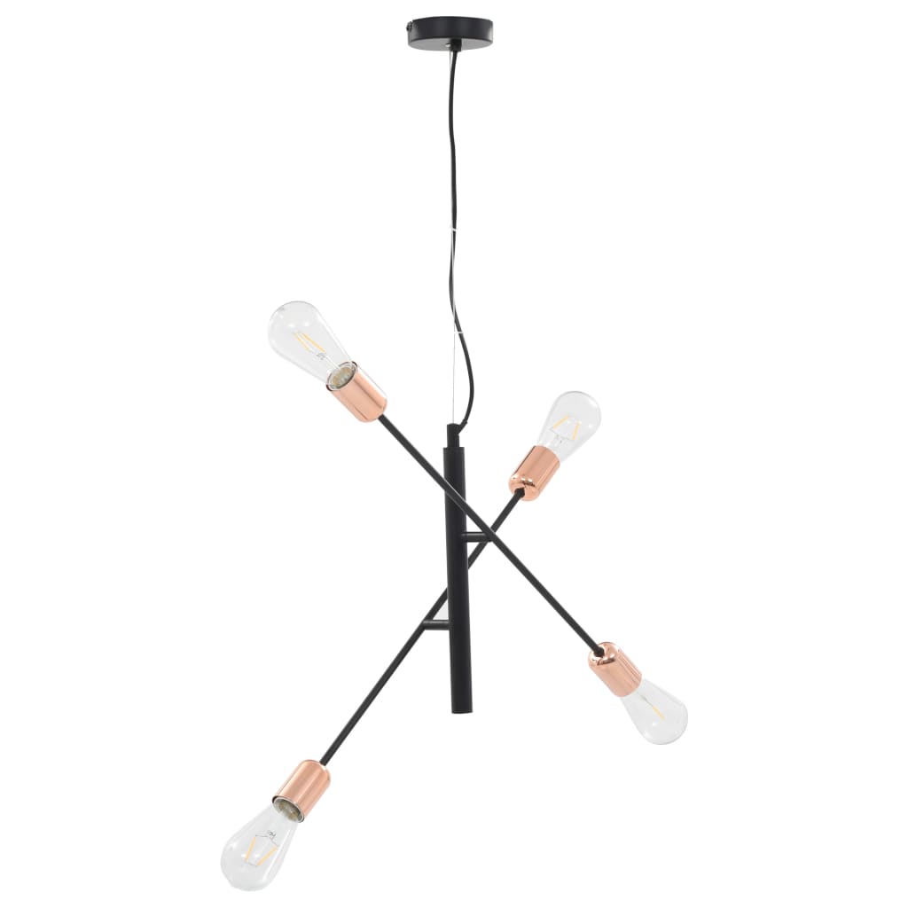 Plafondlamp met filament peren 2 W E27 zwart en koper - Griffin Retail