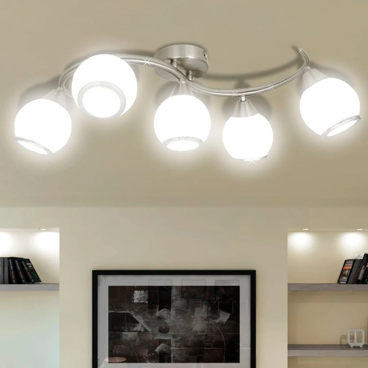 Plafondlamp met glazen kappen + golvende rail - Griffin Retail