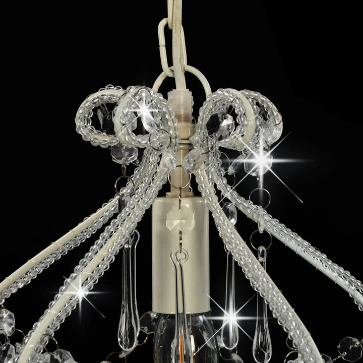 Plafondlamp met kralen rond E14 wit - Griffin Retail