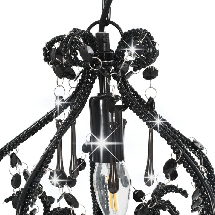 Plafondlamp met kralen rond E14 zwart - Griffin Retail