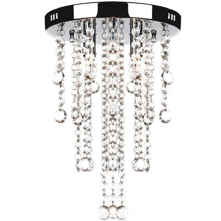 Plafondlamp met kristalkralen metaal wit - Griffin Retail