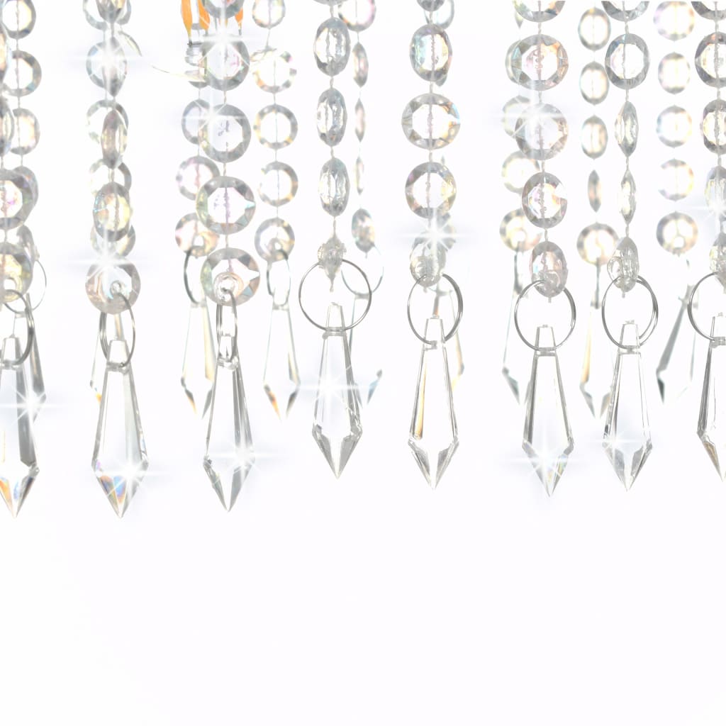 Plafondlamp met kristallen kralen 104 cm zilverkleurig - Griffin Retail