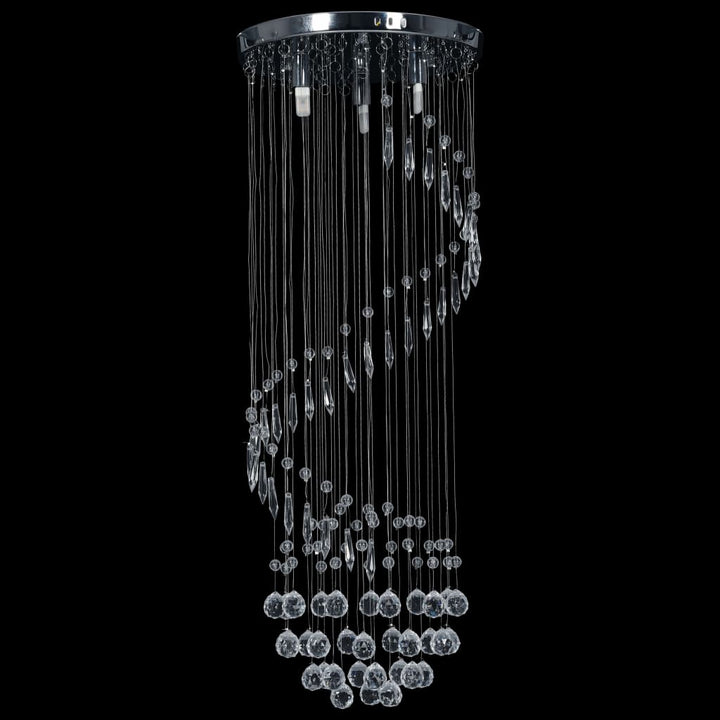 Plafondlamp met kristallen kralen spiraal G9 zilverkleurig - Griffin Retail