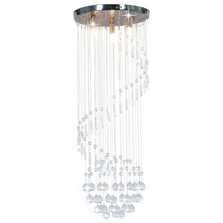 Plafondlamp met kristallen kralen spiraal G9 zilverkleurig - Griffin Retail