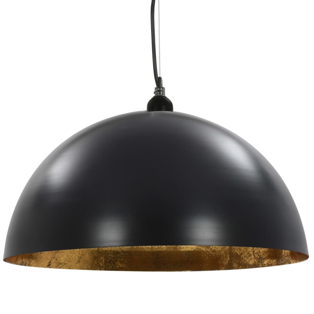 Plafondlampen 2 st halfrond E27 50 cm zwart en goudkleurig - Griffin Retail