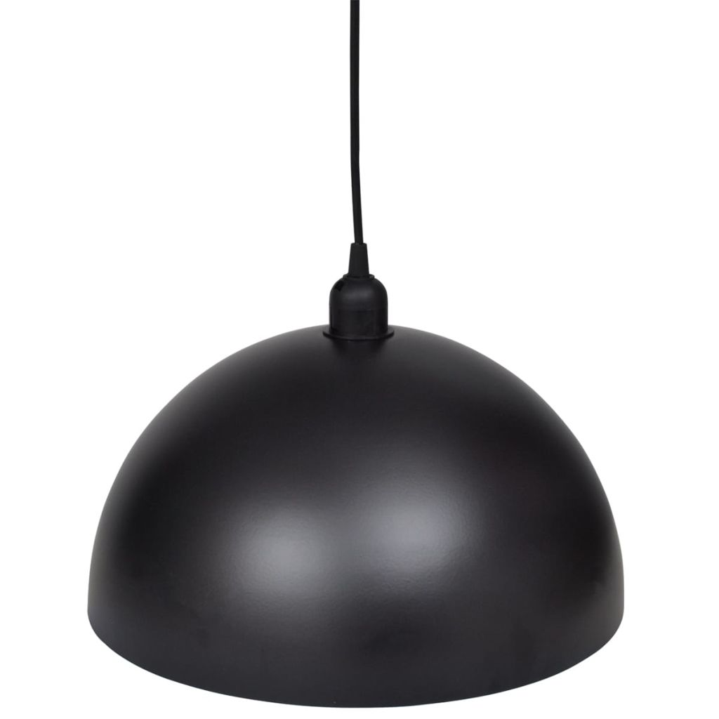 Plafondlampen 2 st in hoogte verstelbaar halfrond zwart - Griffin Retail
