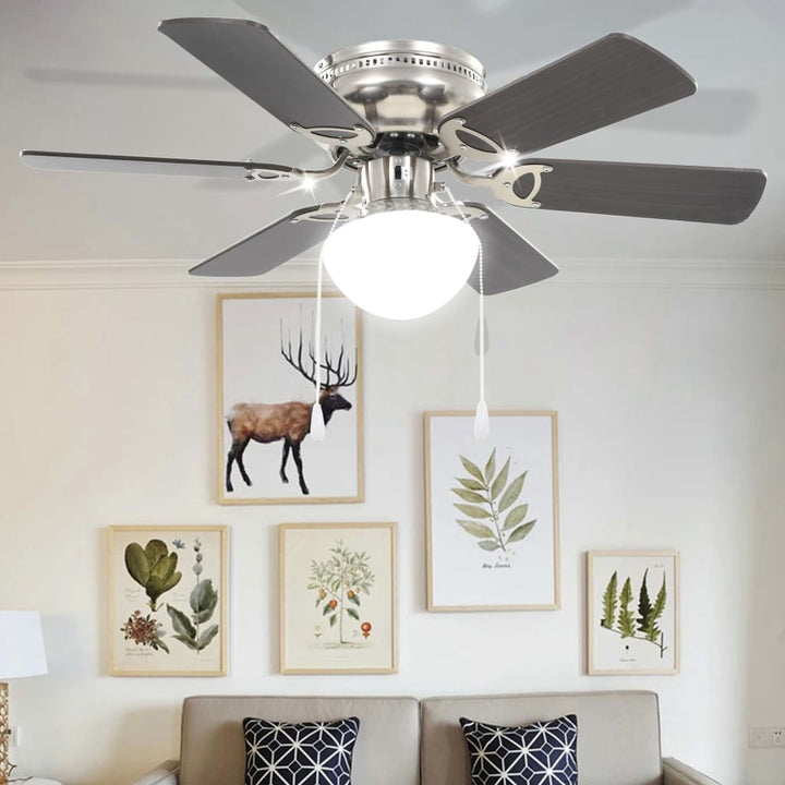 Plafondventilator met lamp 82 cm donkerbruin - Griffin Retail