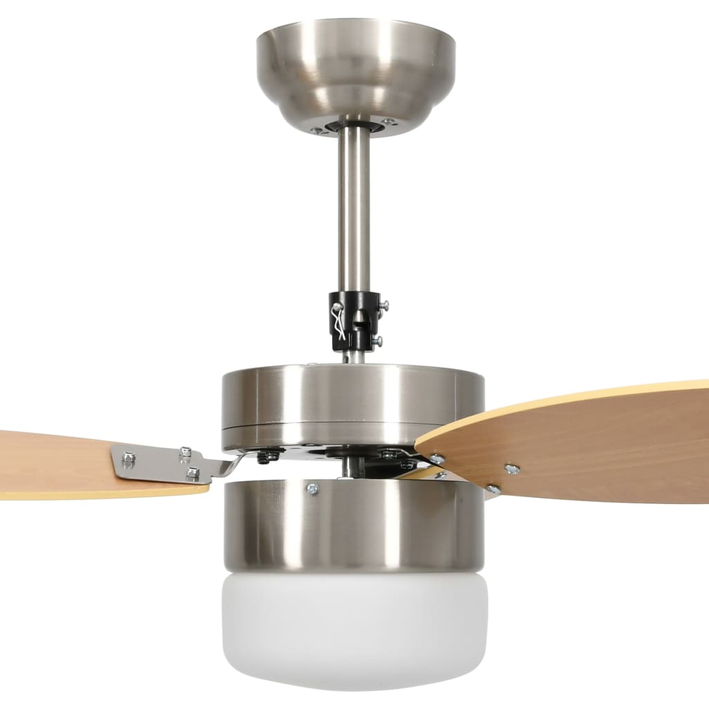 Plafondventilator met lamp en afstandsbediening 76 cm lichtbruin - Griffin Retail