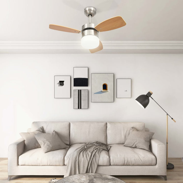 Plafondventilator met lamp en afstandsbediening 76 cm lichtbruin - Griffin Retail