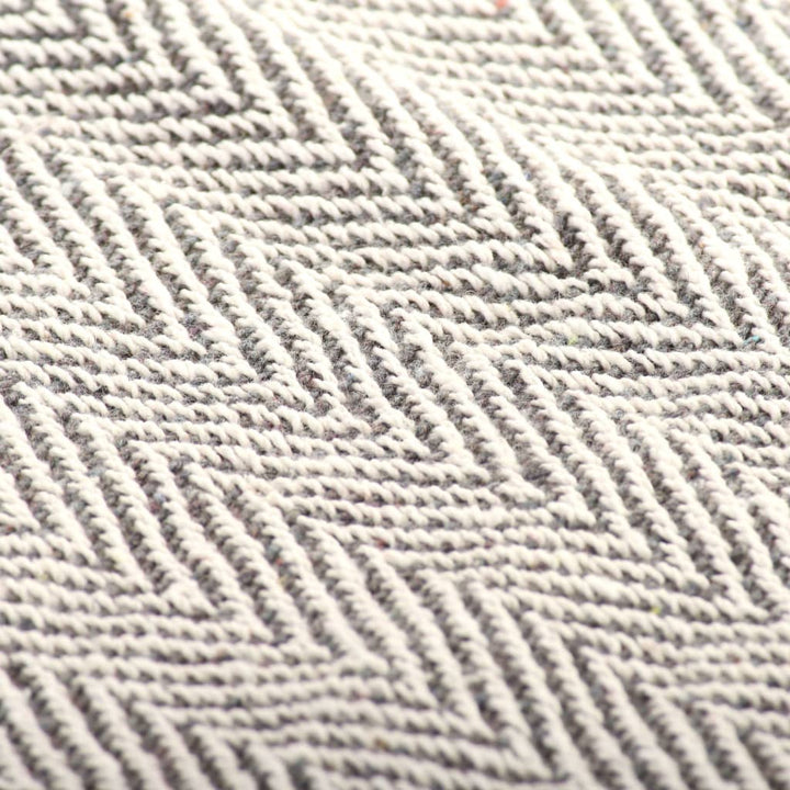 Plaid visgraat 220x250 cm katoen grijs - Griffin Retail