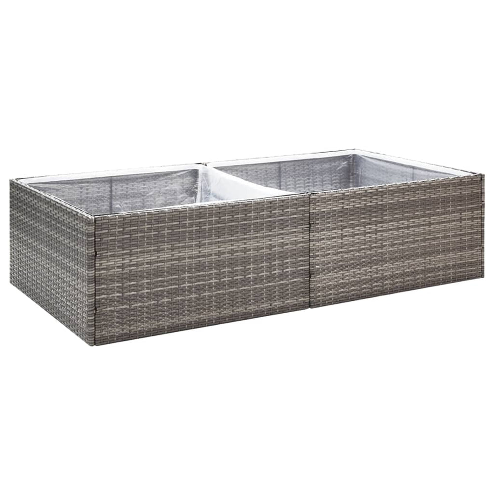 Plantenbak 157x80x40 cm poly rattan grijs - Griffin Retail