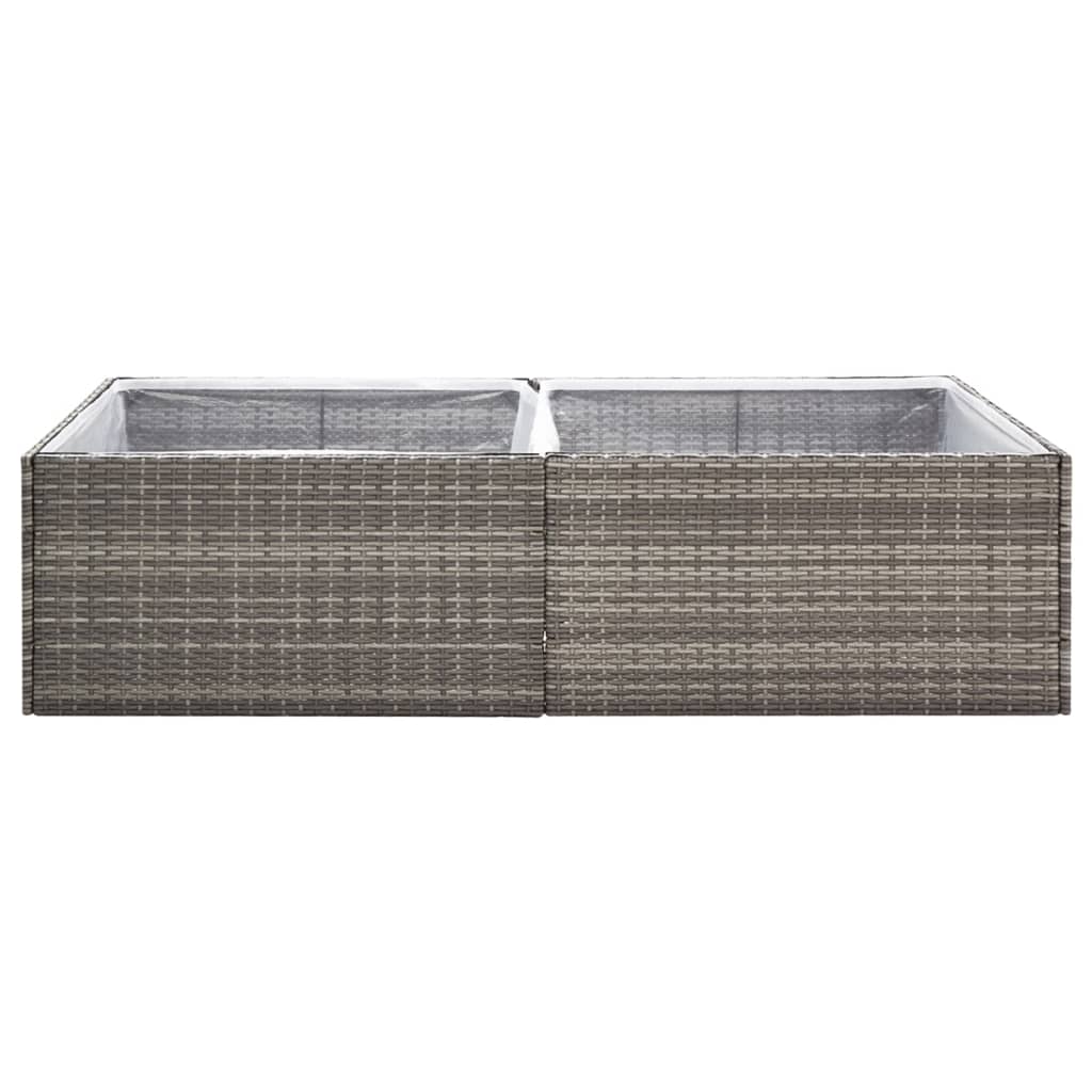 Plantenbak 157x80x40 cm poly rattan grijs - Griffin Retail