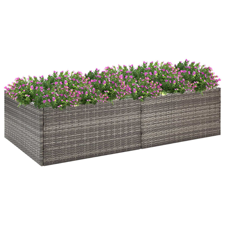 Plantenbak 157x80x40 cm poly rattan grijs - Griffin Retail