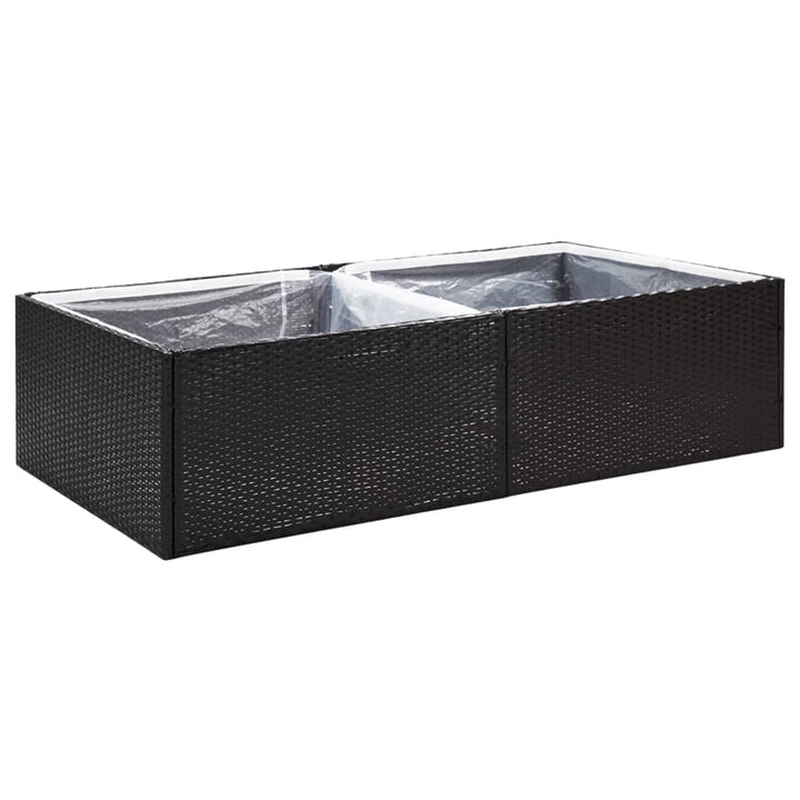 Plantenbak 157x80x40 cm poly rattan zwart - Griffin Retail