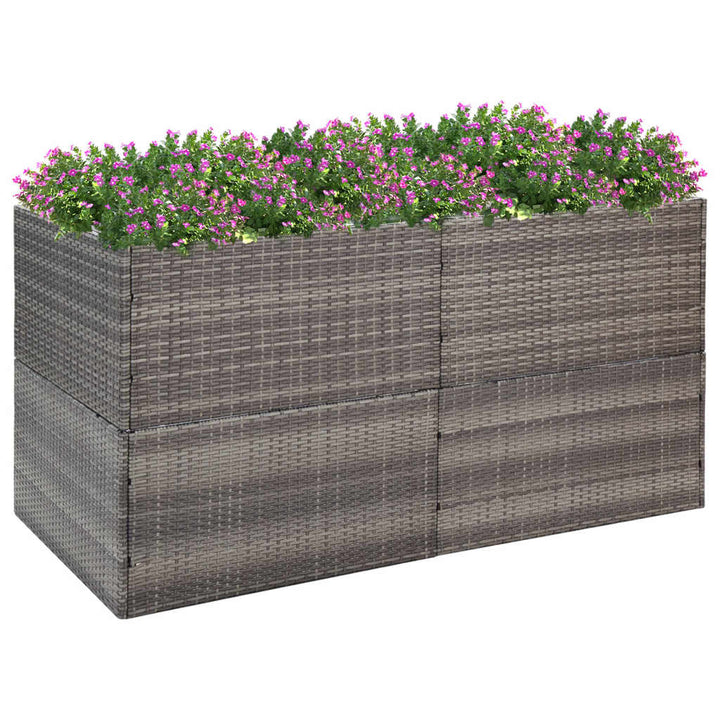 Plantenbak 157x80x80 cm poly rattan grijs - Griffin Retail