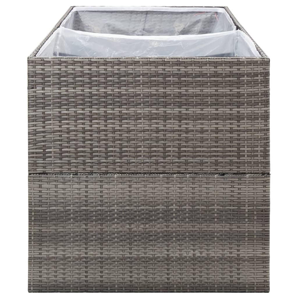 Plantenbak 157x80x80 cm poly rattan grijs - Griffin Retail