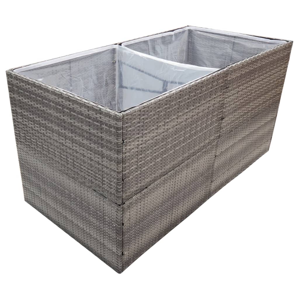 Plantenbak 157x80x80 cm poly rattan grijs - Griffin Retail