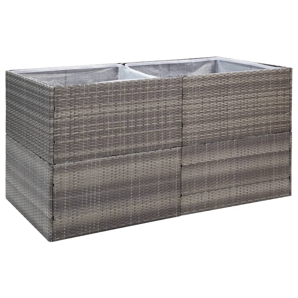 Plantenbak 157x80x80 cm poly rattan grijs - Griffin Retail