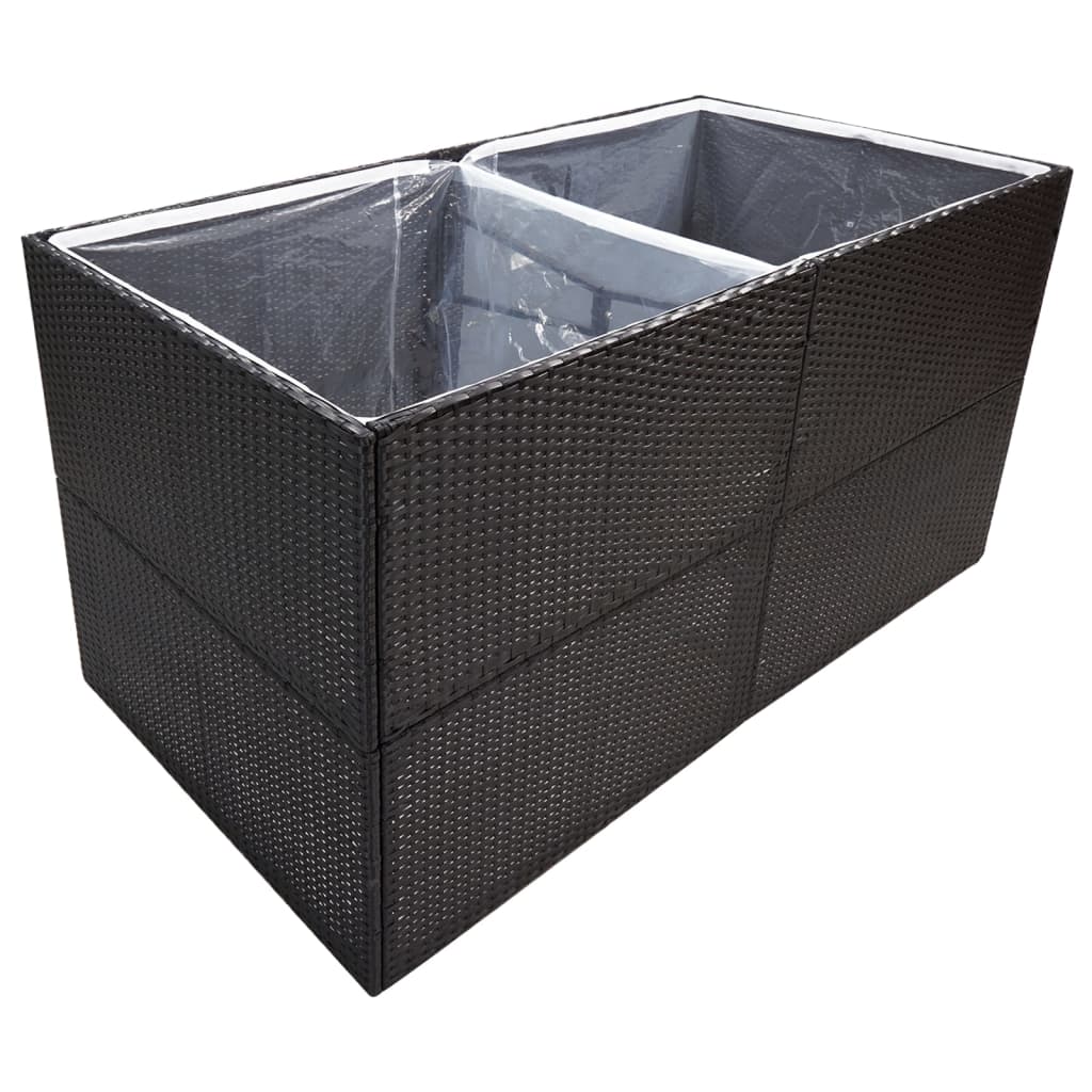 Plantenbak 157x80x80 cm poly rattan zwart - Griffin Retail