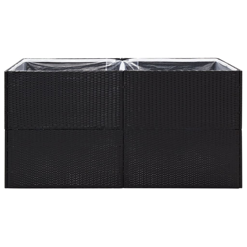 Plantenbak 157x80x80 cm poly rattan zwart - Griffin Retail