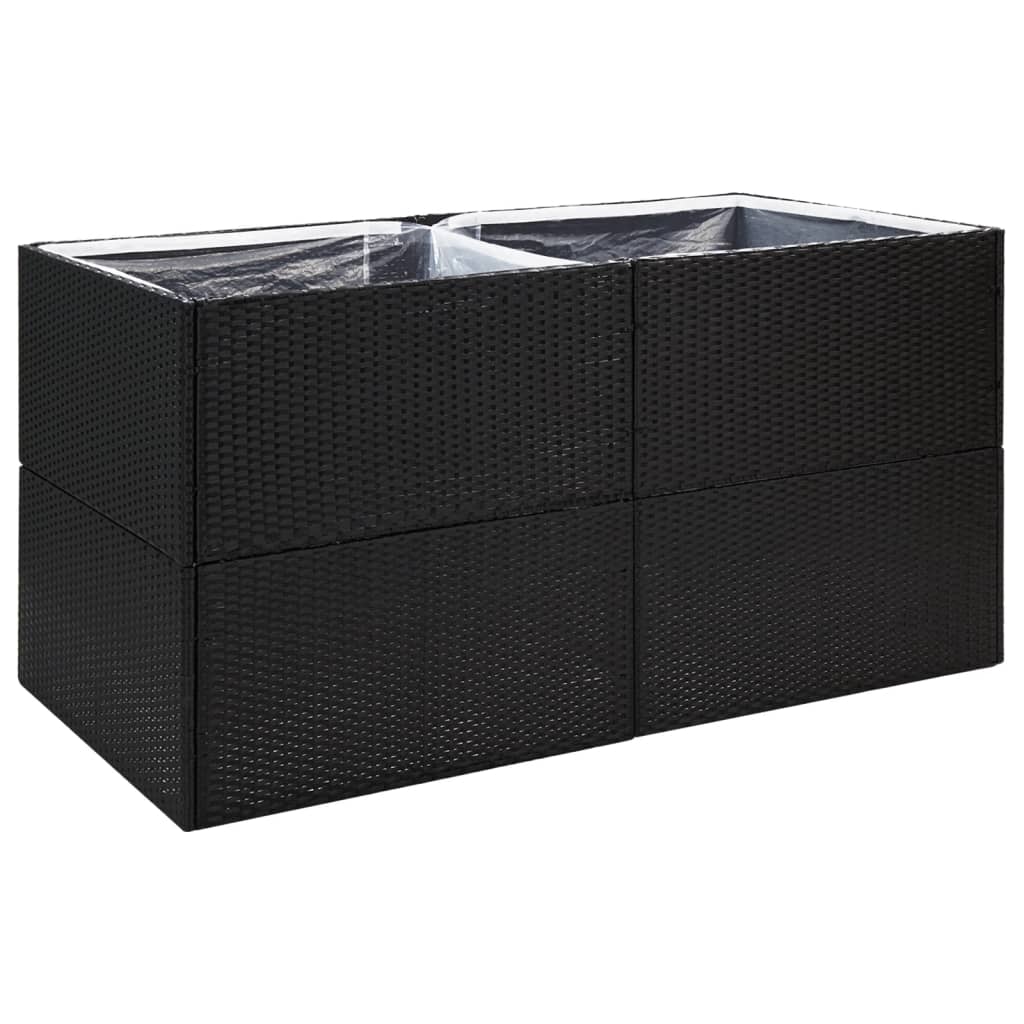 Plantenbak 157x80x80 cm poly rattan zwart - Griffin Retail