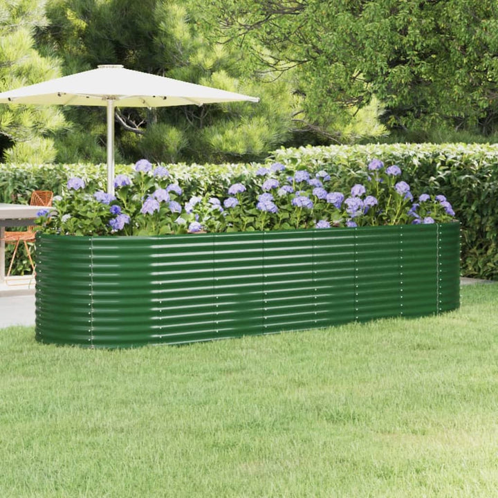 Plantenbak 322x100x68 cm gepoedercoat staal groen - Griffin Retail