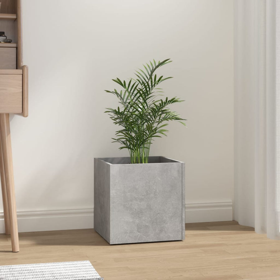 Plantenbak 40x40x40 cm bewerkt hout betongrijs - Griffin Retail