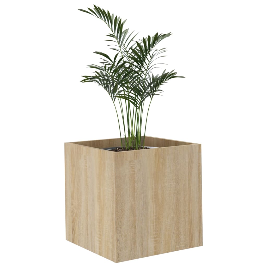 Plantenbak 40x40x40 cm bewerkt hout sonoma eiken - Griffin Retail