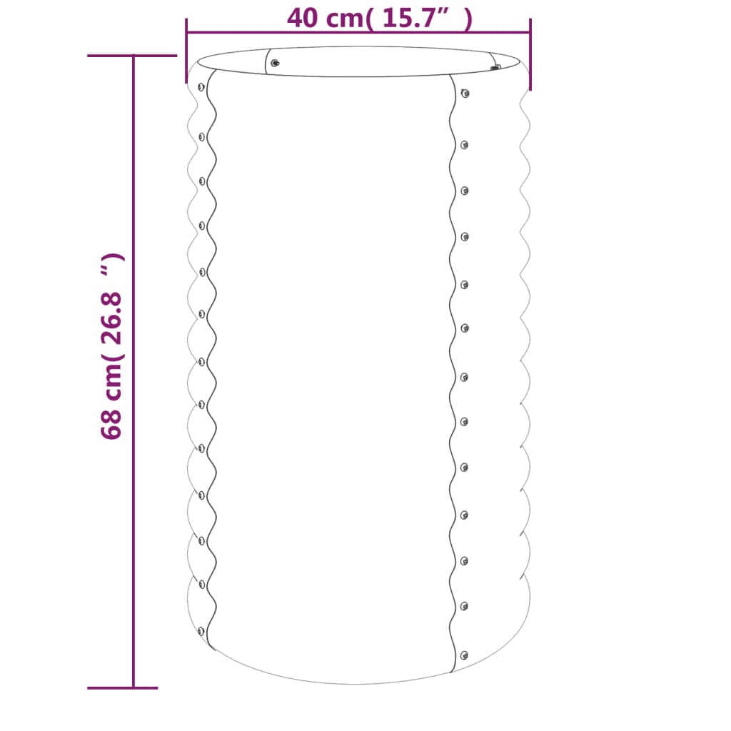 Plantenbak 40x40x68 cm gepoedercoat staal groen - Griffin Retail