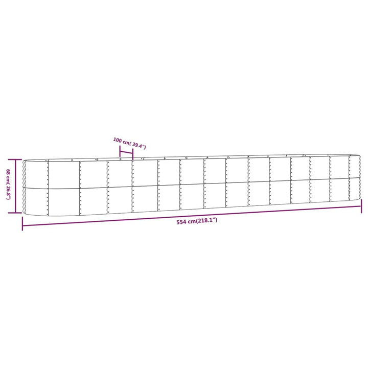 Plantenbak 554x100x68 cm gepoedercoat staal groen - Griffin Retail