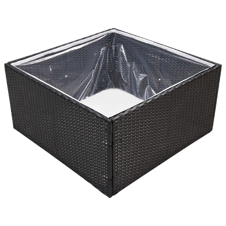 Plantenbak 80x80x40 cm poly rattan zwart - Griffin Retail