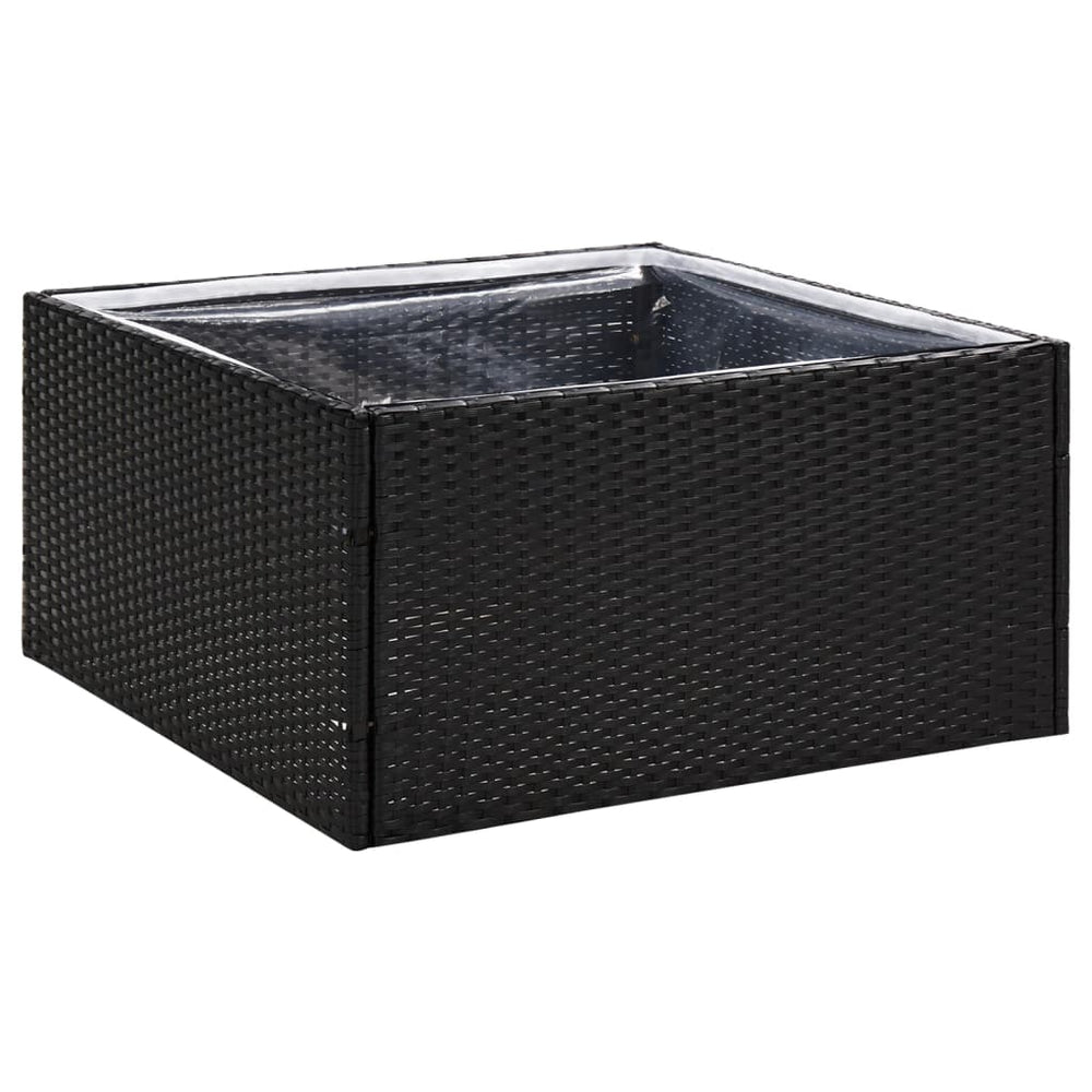 Plantenbak 80x80x40 cm poly rattan zwart - Griffin Retail