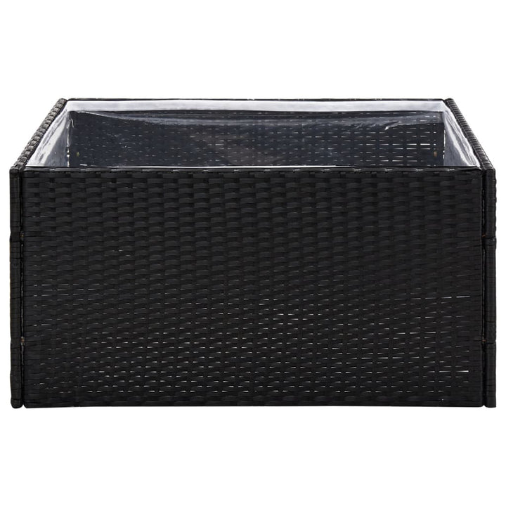 Plantenbak 80x80x40 cm poly rattan zwart - Griffin Retail