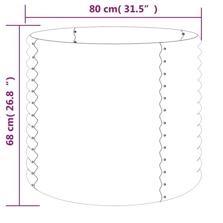 Plantenbak 80x80x68 cm gepoedercoat staal bruin - Griffin Retail